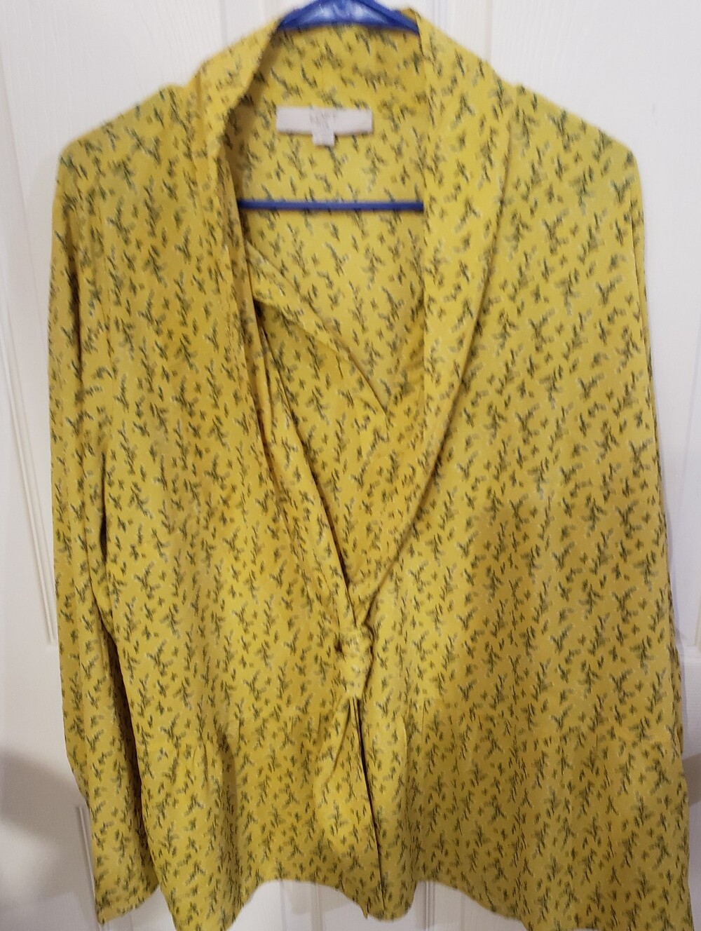 LOFT Yellow Botanical Print Women's Blouse